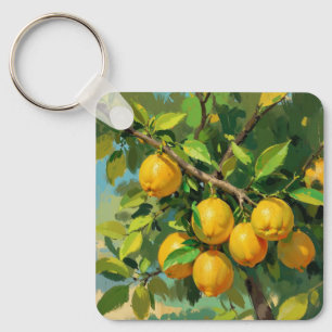 Zweigstelle Lemon Tree mit hellgelben Früchten Schlüsselanhänger