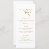 Zweigstelle Minimalistisch White and Gold Moderne Menükarte (Vorne/Hinten)