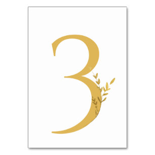 Zweigstelle Minimalistisch White and Gold Moderne  Tischnummer