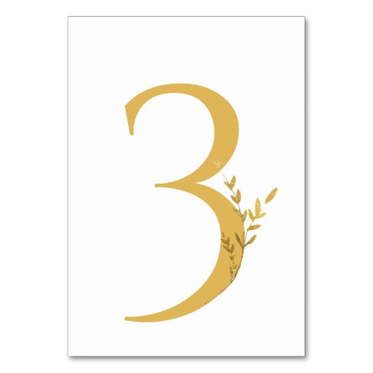 Zweigstelle Minimalistisch White and Gold Moderne  Tischnummer (Vorderseite)