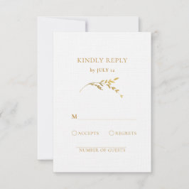 Zweigstelle Minimalistische Blätter zur Hochzeit v RSVP Karte