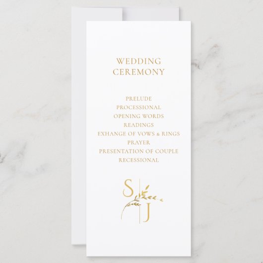 Zweigstelle Minimalistisches White and Gold Weddin (Vorderseite)
