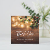 Zweigstelle Mistletoe Rustikaler Weihnachtsgrüße Dankeskarte (Stehend Vorderseite)