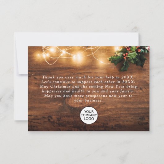 Zweigstelle Mistletoe Rustikaler Weihnachtsgrüße Dankeskarte (Rückseite)