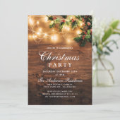 Zweigstelle Mistletoe Rustikales Weihnachtsfest Pa Einladung (Stehend Vorderseite)