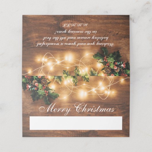 Zweigstelle Mistletoe Rustikales Weihnachtsfest Pa Platzkarte (Außenseite Aufgefaltet)