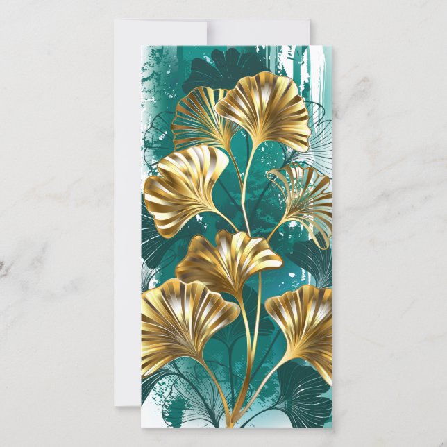 Zweigstelle mit goldenen Blätter Ginko Biloba (Vorderseite)