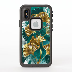 Zweigstelle mit goldenen Blätter Ginko Biloba