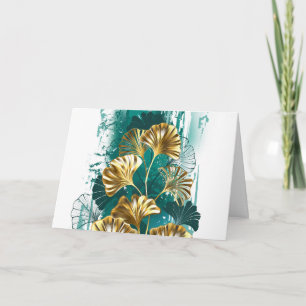 Zweigstelle mit goldenen Blätter Ginko Biloba