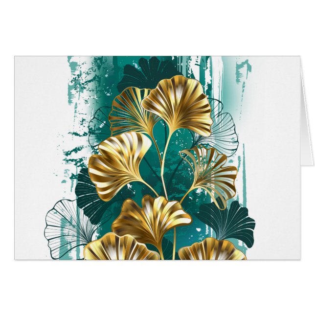 Zweigstelle mit goldenen Blätter Ginko Biloba (Vorderseite (Horizontal))