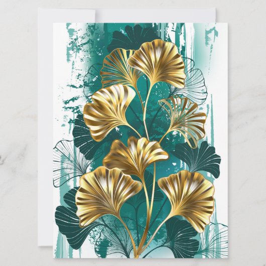 Zweigstelle mit goldenen Blätter Ginko Biloba Ankündigung (Vorderseite)