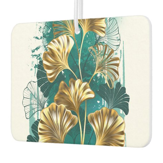 Zweigstelle mit goldenen Blätter Ginko Biloba Autolufterfrischer (Links)