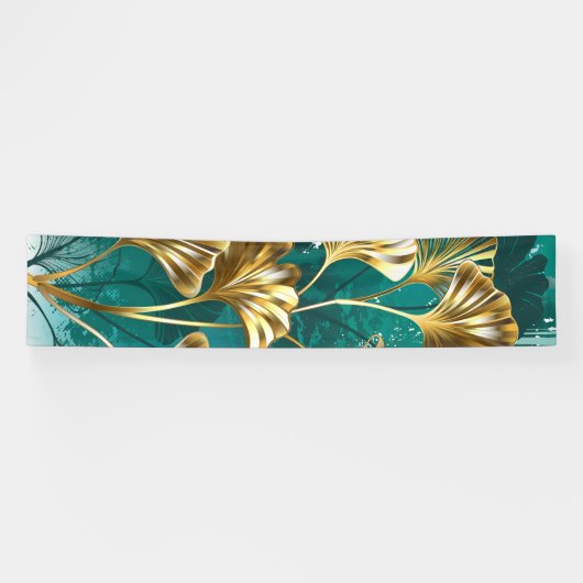 Zweigstelle mit goldenen Blätter Ginko Biloba Banner (Horizontal)