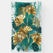 Zweigstelle mit goldenen Blätter Ginko Biloba Banner (Vertikal)