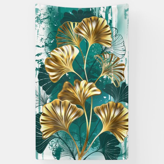 Zweigstelle mit goldenen Blätter Ginko Biloba Banner (Vertikal)