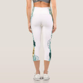 Zweigstelle mit goldenen Blätter Ginko Biloba Capri Leggings (Rückseite)