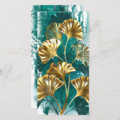 Zweigstelle mit goldenen Blätter Ginko Biloba Dankeskarte (Vorne/Hinten)