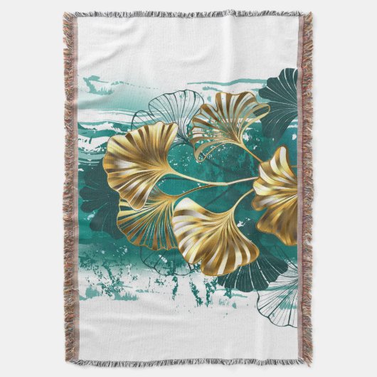 Zweigstelle mit goldenen Blätter Ginko Biloba Decke (Vorderseite Vertikal)