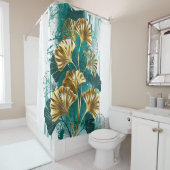 Zweigstelle mit goldenen Blätter Ginko Biloba Duschvorhang (Beispiel)