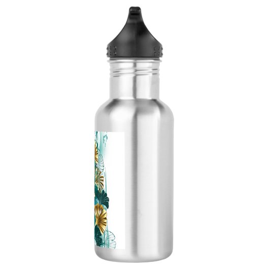 Zweigstelle mit goldenen Blätter Ginko Biloba Edelstahlflasche (Rechts)