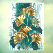 Zweigstelle mit goldenen Blätter Ginko Biloba Fensteraufkleber (Blatt 3)