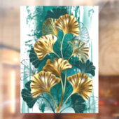 Zweigstelle mit goldenen Blätter Ginko Biloba Fensteraufkleber (Blatt 2)