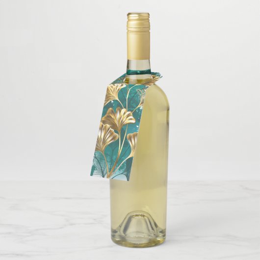 Zweigstelle mit goldenen Blätter Ginko Biloba Flaschenanhänger (Angewinkelt)