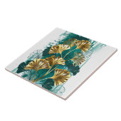 Zweigstelle mit goldenen Blätter Ginko Biloba Fliese (Seite)