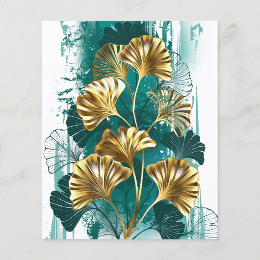 Zweigstelle mit goldenen Blätter Ginko Biloba Flyer (Vorne)