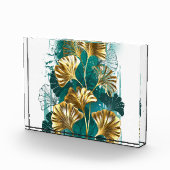 Zweigstelle mit goldenen Blätter Ginko Biloba Fotoblock (Rechts)