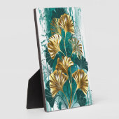 Zweigstelle mit goldenen Blätter Ginko Biloba Fotoplatte (Seite)