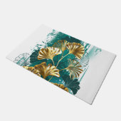 Zweigstelle mit goldenen Blätter Ginko Biloba Fußmatte (Schrägansicht)