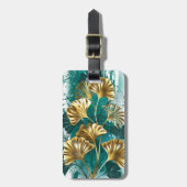 Zweigstelle mit goldenen Blätter Ginko Biloba Gepäckanhänger (Vorderseite vertikal)