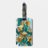 Zweigstelle mit goldenen Blätter Ginko Biloba Gepäckanhänger (Rückseite vertikal)