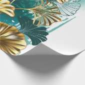 Zweigstelle mit goldenen Blätter Ginko Biloba Geschenkpapier (Ecke)