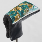 Zweigstelle mit goldenen Blätter Ginko Biloba Golf Headcover (3/4 Vorderseite)