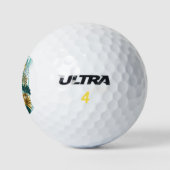 Zweigstelle mit goldenen Blätter Ginko Biloba Golfball (Logo)