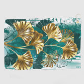 Zweigstelle mit goldenen Blätter Ginko Biloba Golfhandtuch (Horizontal)