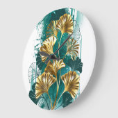 Zweigstelle mit goldenen Blätter Ginko Biloba Große Wanduhr (Winkel)