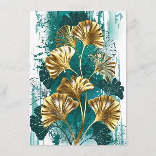 Zweigstelle mit goldenen Blätter Ginko Biloba Hinweiskarte (Vorderseite)