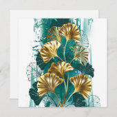 Zweigstelle mit goldenen Blätter Ginko Biloba Hinweiskarte (Vorne/Hinten)