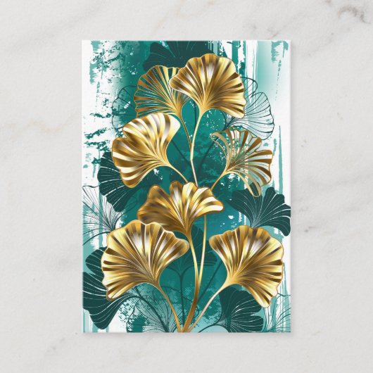 Zweigstelle mit goldenen Blätter Ginko Biloba Hinweiskarte (Vorderseite)