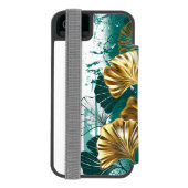Zweigstelle mit goldenen Blätter Ginko Biloba Incipio iPhone Geldbeutel-Hülle (Folio Rückseite)
