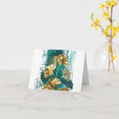 Zweigstelle mit goldenen Blätter Ginko Biloba Karte (Gelbe Blume)