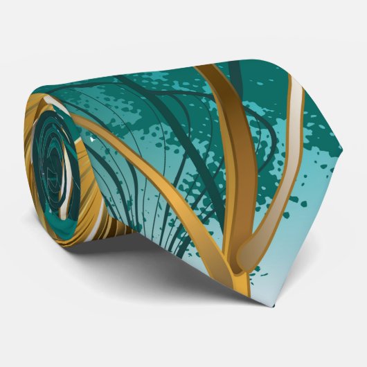 Zweigstelle mit goldenen Blätter Ginko Biloba Krawatte (Gerollt)