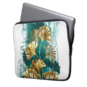 Zweigstelle mit goldenen Blätter Ginko Biloba Laptopschutzhülle (Vorderseite Links)