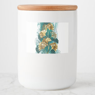 Zweigstelle mit goldenen Blätter Ginko Biloba Lebensmitteletikett