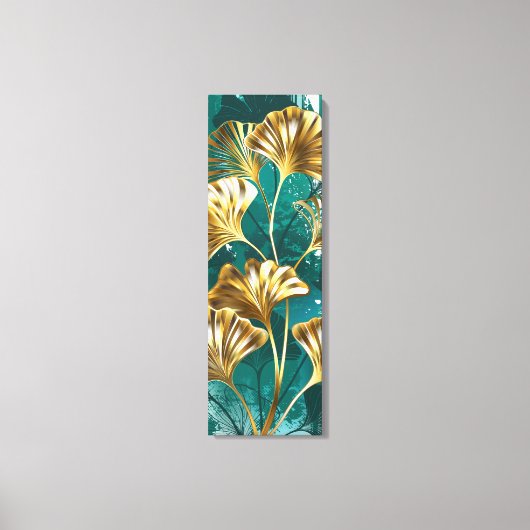 Zweigstelle mit goldenen Blätter Ginko Biloba Leinwanddruck (Vorderseite)