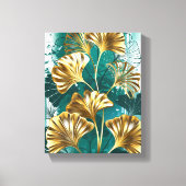 Zweigstelle mit goldenen Blätter Ginko Biloba Leinwanddruck (Vorderseite)