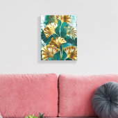 Zweigstelle mit goldenen Blätter Ginko Biloba Leinwanddruck (Insitu (Wohnzimmer))